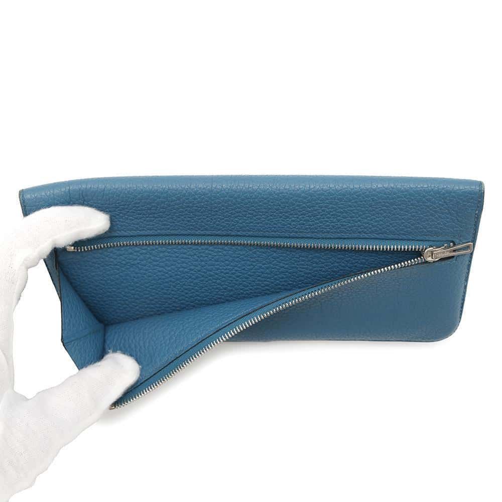 エルメス 長財布ドゴン　ブルー HERMES エルメス 財布 ドゴンロング ブルーブライトン ヴォー