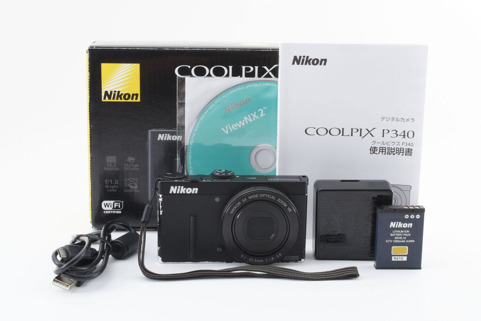 ☆良品☆ニコン Nikon COOLPIX P340 ブラック ☆元箱付属☆ L600#1685 