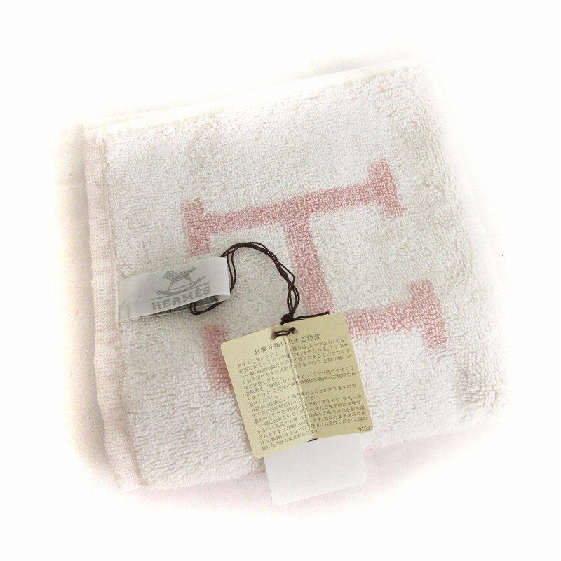 エルメス タオルハンカチ タグ付き エルメス、ハンドタオル、タグつき