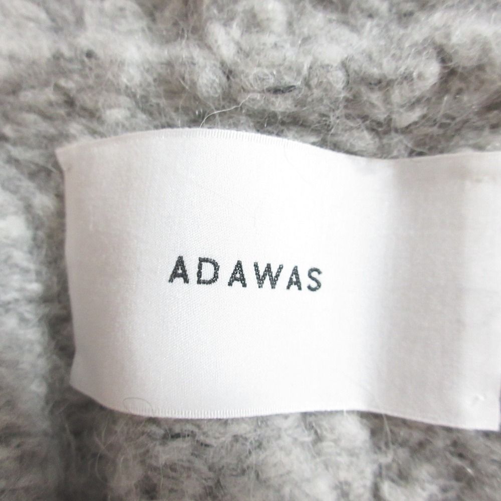 美品 ADAWAS アダワス フロントオープン チャンキー カーディガン ADWS-201-40 サイズFREE グレー レディース 古着 中古 ADAWAS - 美品 ADAWAS アダワス フロントオープン チャンキー