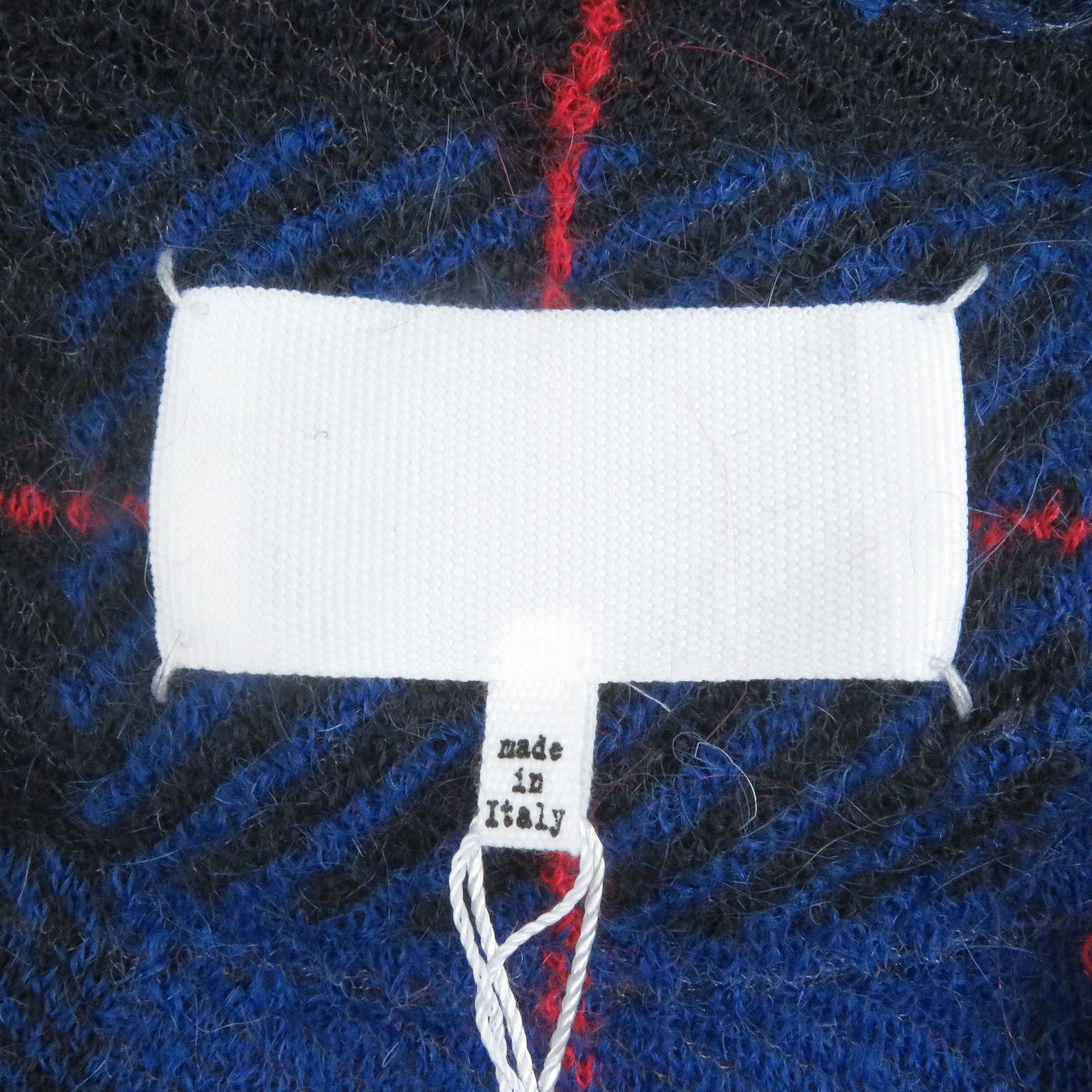 ♥品□Maison Margiela メゾンマルジェラ 23 AW モヘア混 チェック柄 ニットカーディガン ブルー系マルチカラー S イタリア製 メンズ