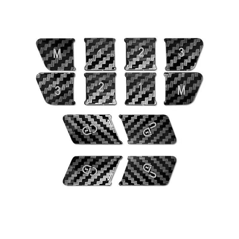 スポーティ全開 ベンツ カーボン ルック シートメモリー ドアロック スイッチ カバー X218 CLS350 CLS550 CLS63 シューティングB 12P b13116