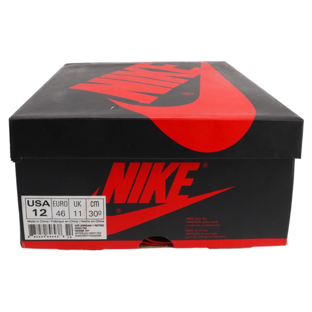 NIKE (ナイキ) 2015年 AIR JORDAN 1 RETRO HIGH OG CHICAGO 555088-101 エアジョーダン1ハイカットスニーカー シカゴ US12/30cm ホワイト/レッド