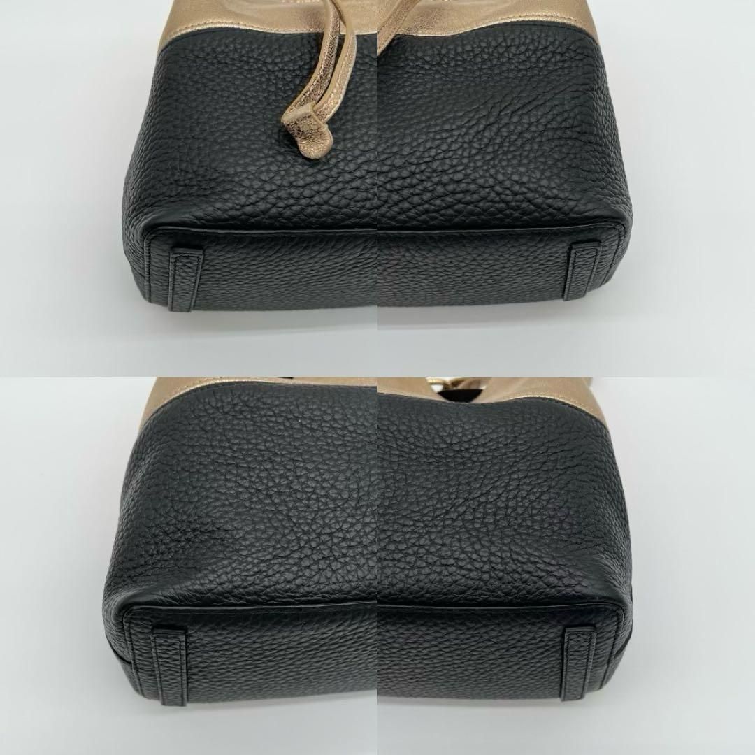 【美品】フルラ ステイシー ハンドバッグ 2way 巾着型 レザー バイカラー 美品】フルラ ステイシー ハンドバッグ 2way 巾着型 レザー バイ