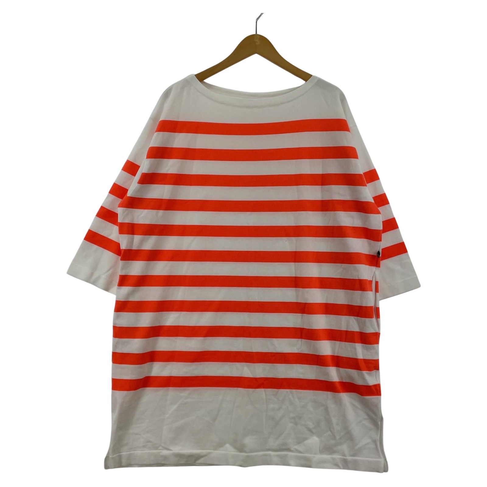 MAILLOTマイヨ ボーダーカットソー size0/ホワイト×オレンジ
