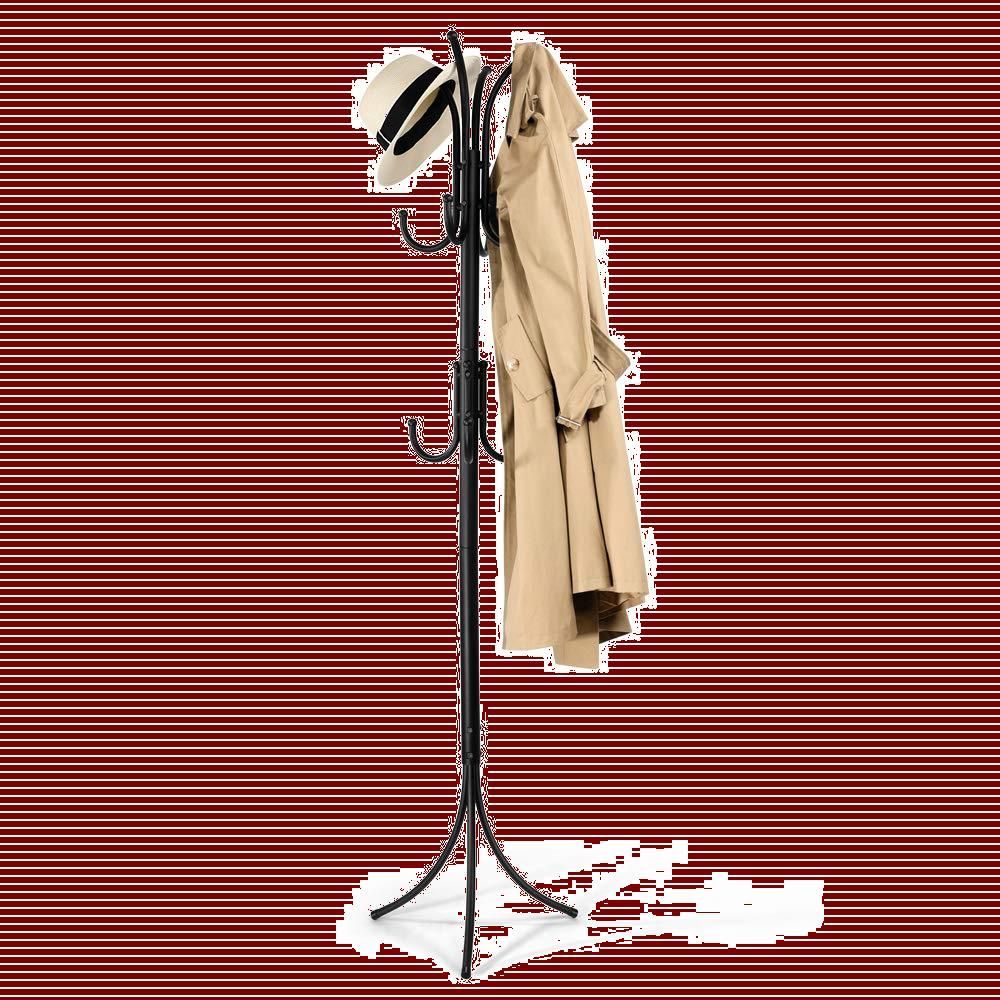 【色:Black】落ちにくいフック 玄関ハンガー 物置き 洋服帽子掛け コートス