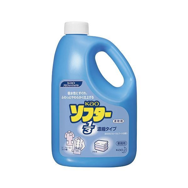 まとめ) 花王 ソフター1／3 濃縮タイプ 業務用 2.1L 1本 【×10セット】-