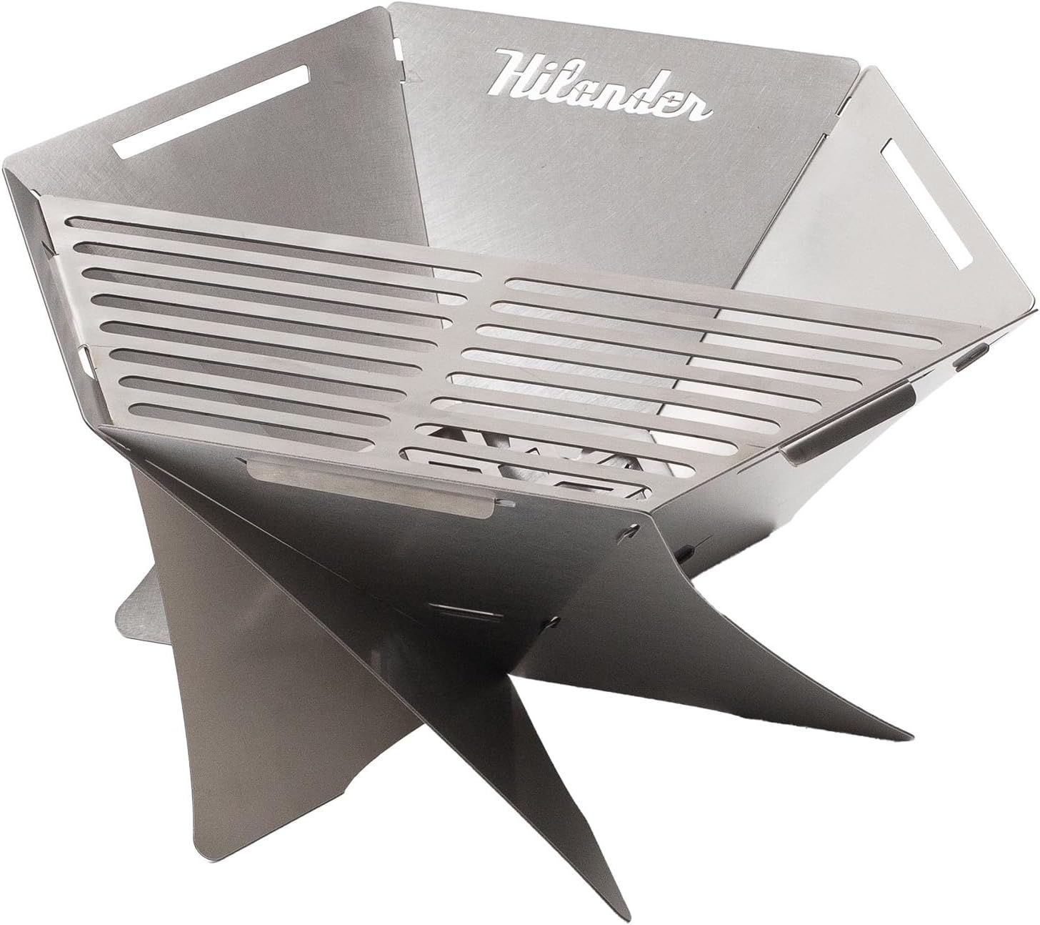 Hilander ハイランダー 焚き火台 六花 りっか 梯形五徳付き コンパクト 焚火 バーベキュー プレート厚1.4mm