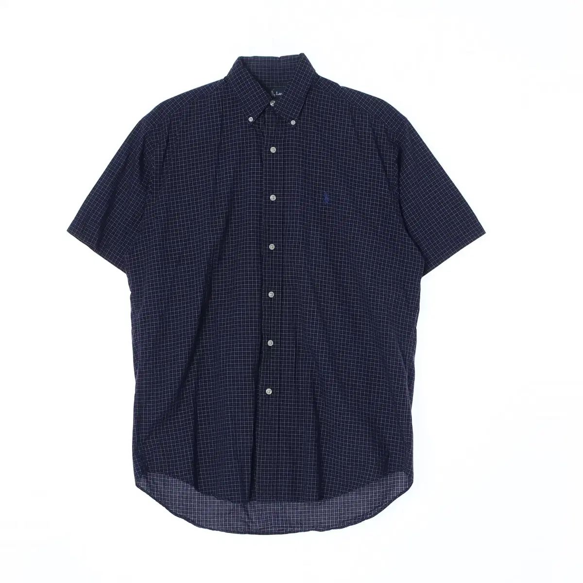 正規品 L ポロ ラルフ ローレン ネイビー チェック ブレイク 半袖 シャツ
