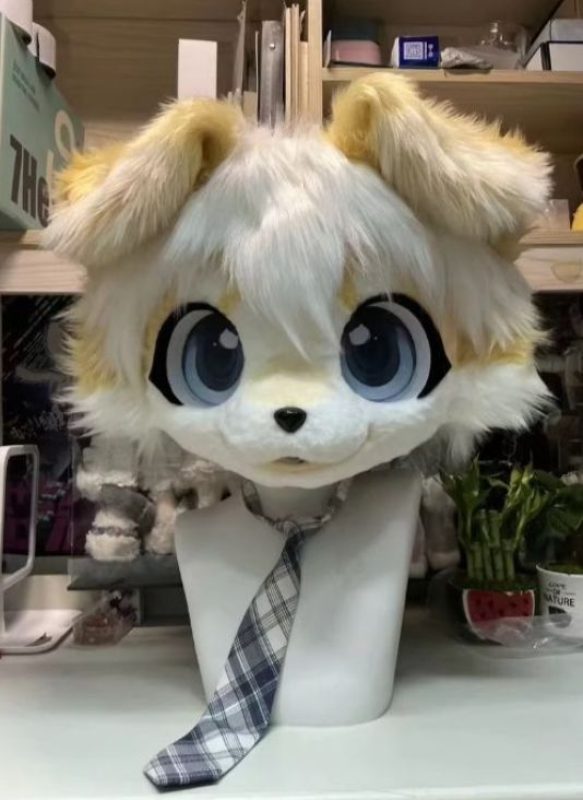 着ぐるみヘッド 犬 黄色 全頭ヘッド ケモノ ファースーツ ぬいぐるみ コスプレ コスチューム kigurumi