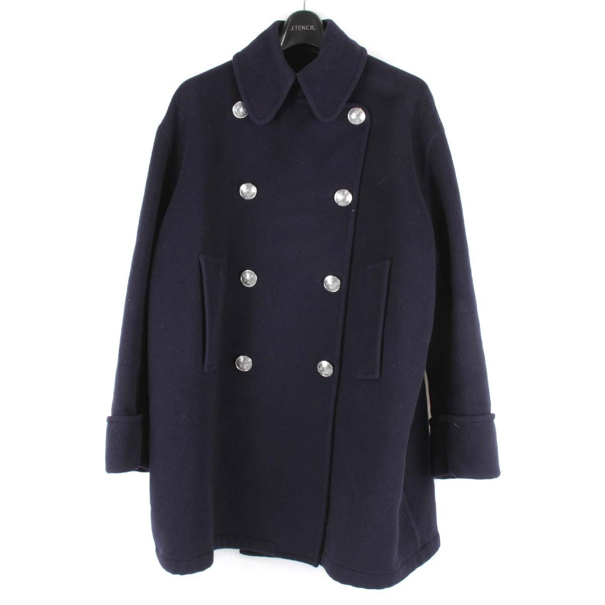 美品】junhashimoto ラップコート ネイビー フード付き HOODED WRAP