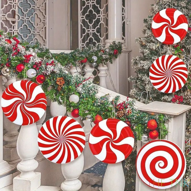 プラスチック製キャンディデコレーションオーナメント6点セット