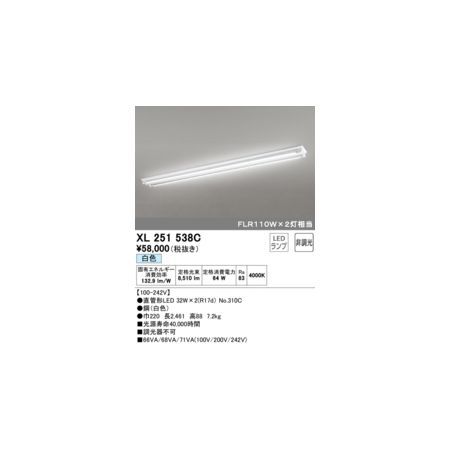【新品・7営業日以内発送】オーデリック ODELIC XL251538C ランプ別梱【沖縄離島販売不可】