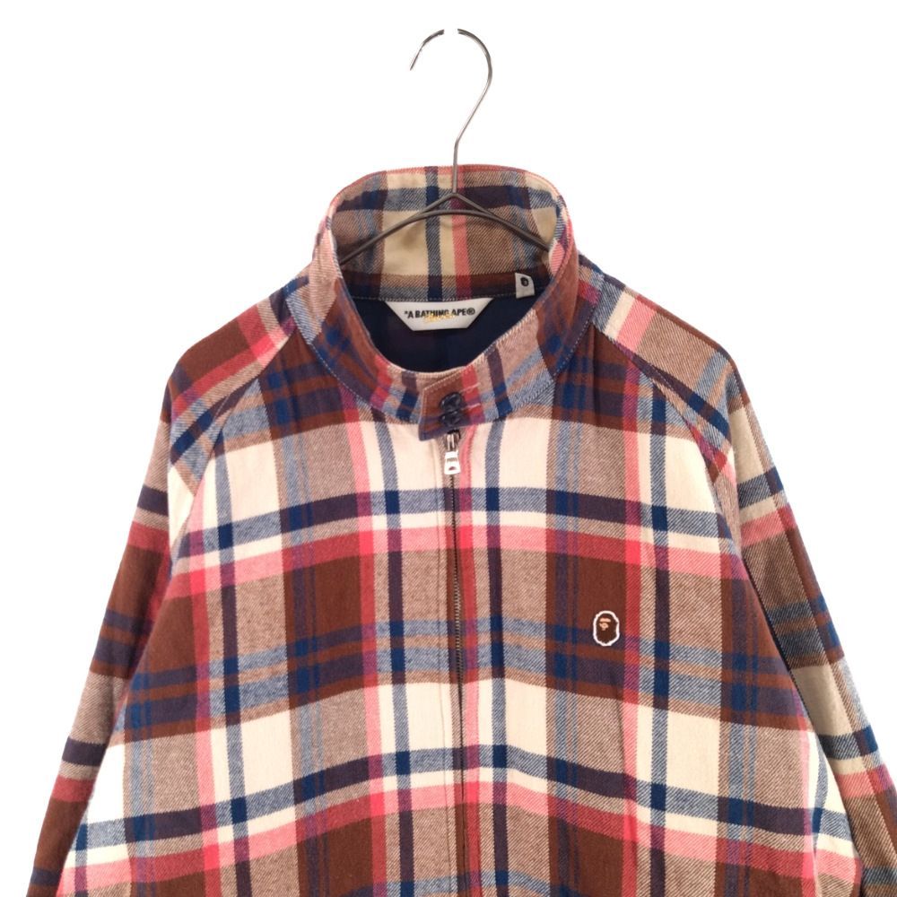 A BATHING APE ラブジェネチェック スウェット ブルゾン チェック A BATHING APE - A BATHING APE チェック ジャケット ラブジェネ