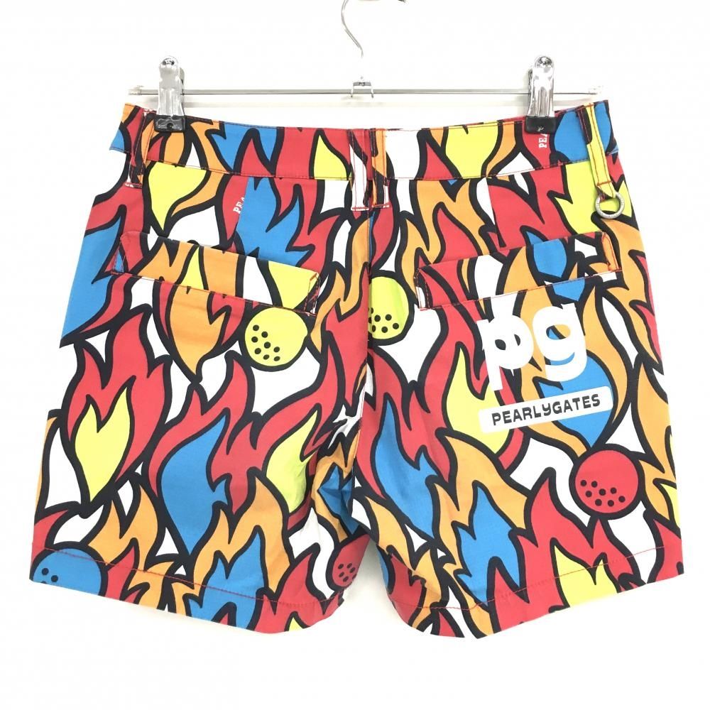 【週末値下】PEARLY GATES パーリーゲイツ ショートパンツ 総柄 ☆SALE価格☆パーリーゲイツ ショートパンツ レッド×オレンジ 総柄