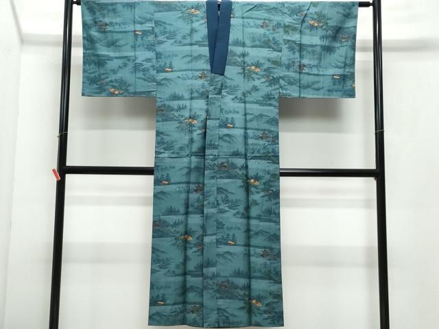 平和屋着物 男性 本場大島紬 アンサンブル 長襦袢セット 100亀甲 総詰め 正絹 vf