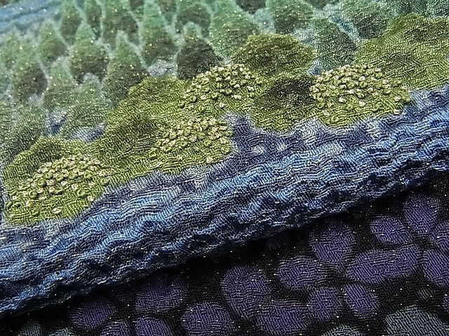 平和屋本店□極上 十日町 名門 滝泰謹製 訪問着 朧染め 襲ね絞り 相良