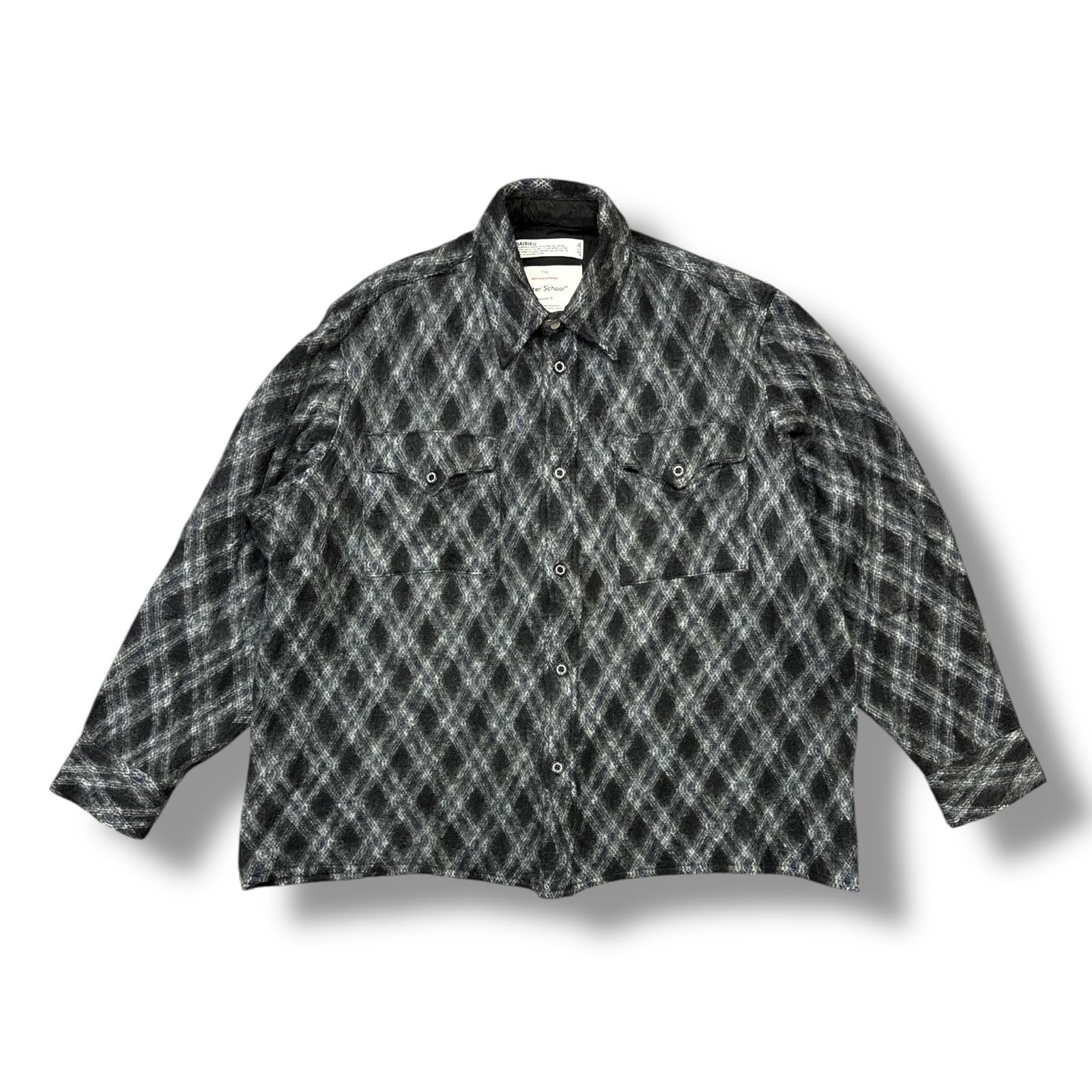 DAIRIKU 22AW Mohair Argyle Check shirt with Money Clip
