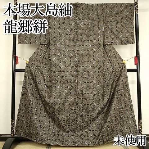 平和屋-こころ店□希少 本場大島紬 龍郷絣 正絹 逸品 KAAA1071kk4 宜しく