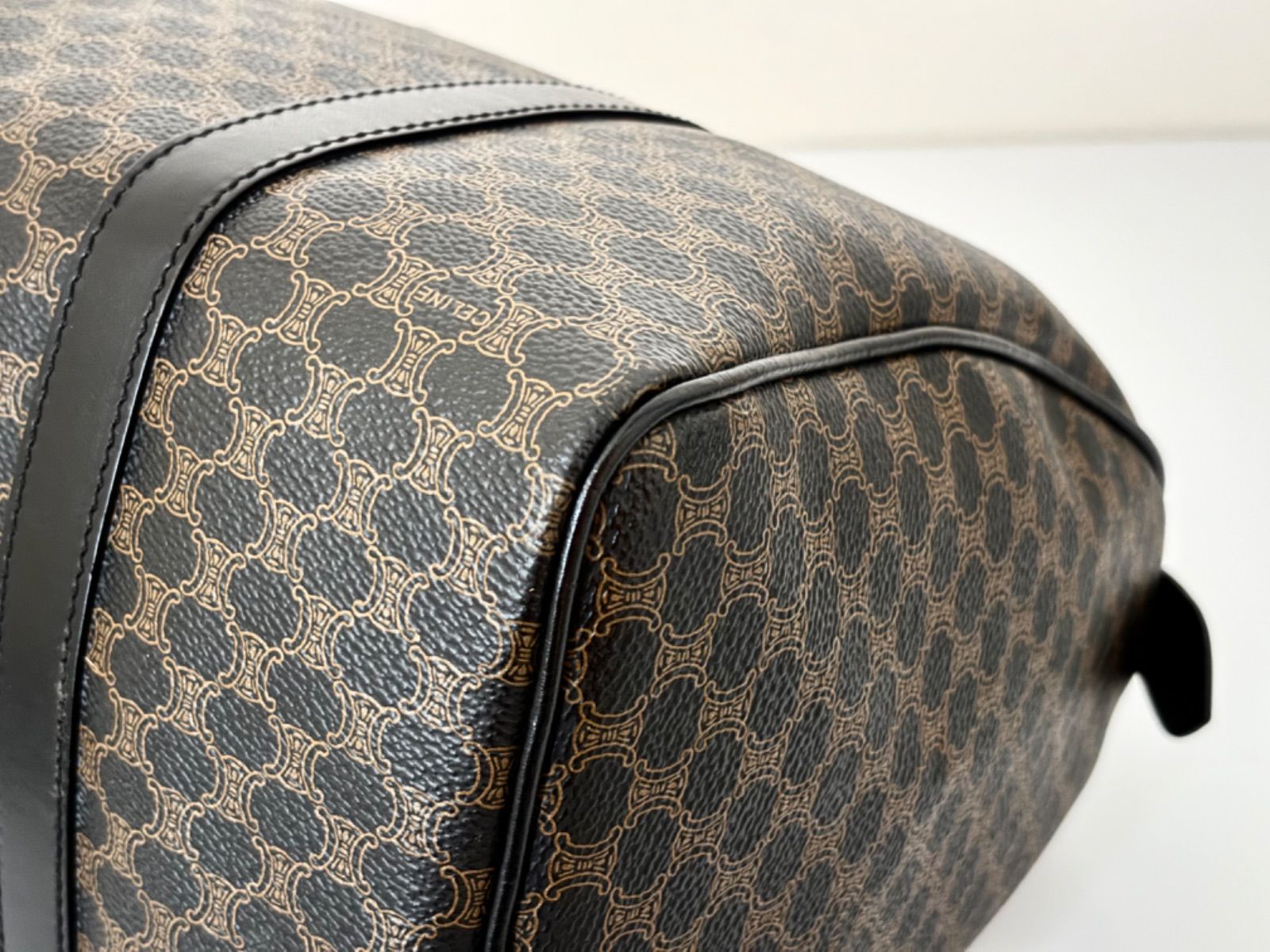 セリーヌ ポーチ マカダム コスメケース 小物入れ PVC ブラウン 茶