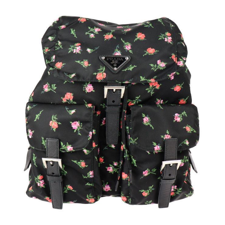 PRADA プラダ 1BZ811 リュックサック ナイロン 花 マルチカラー PRADA プラダ 1BZ811 リュックサック ナイロン 花 マルチカラー