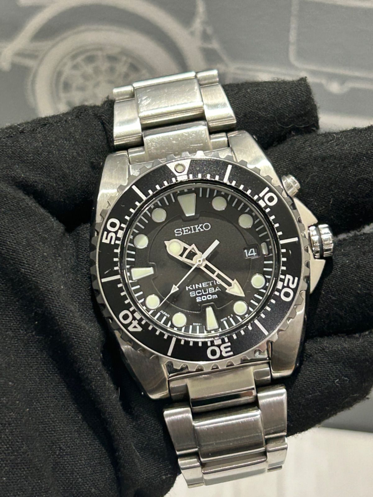 SEIKO kinetic SCUBA 200m 5M62-0BL0 自動巻き セイコー キネティック
