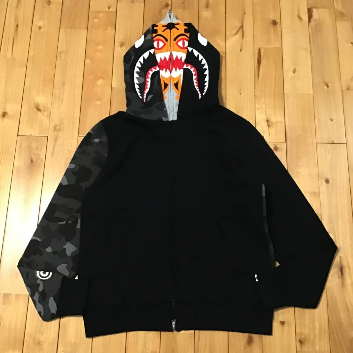 ダブル タイガー シャーク パーカー Lサイズ Double tiger shark full 