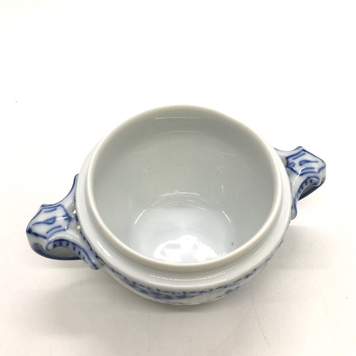 ブルーフルーテッドプレインシュガーポット