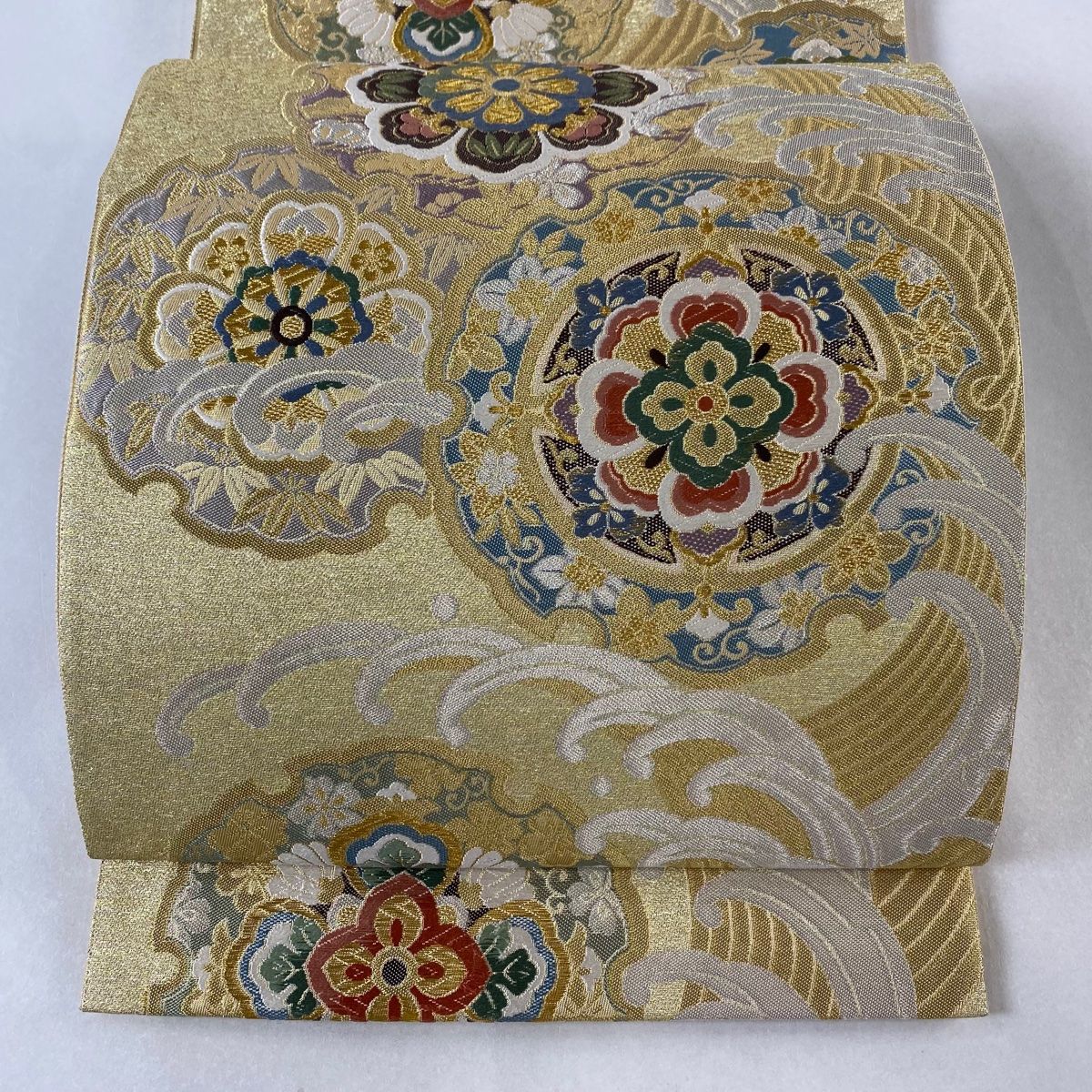 本金箔 袋帯 華飾雪輪文 唐織 上品 六通 U-5215 - メルカリ