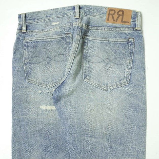 RRL ダブルアールエル SLIM NARROW JEAN ZIP FLY リペア加工