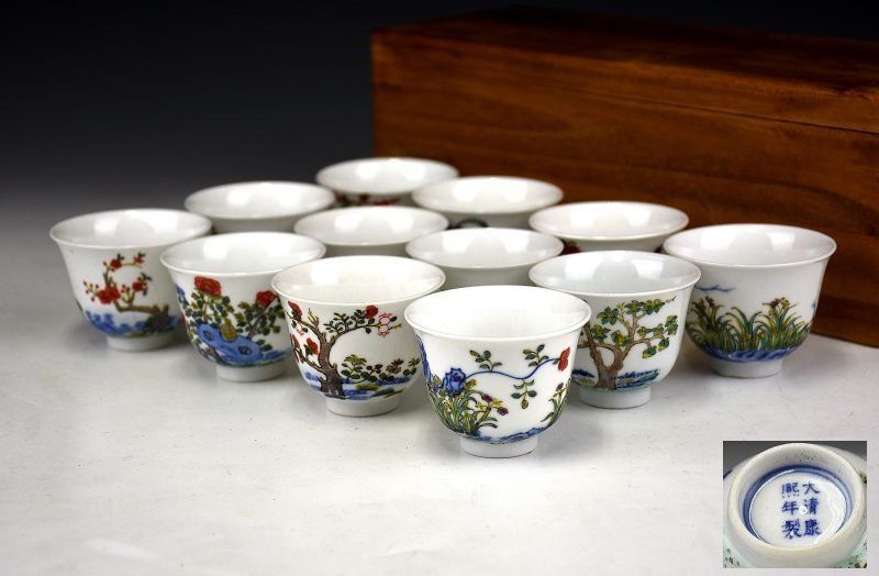 S*)様 中国古美術　煎茶碗　十二客　無傷　大清康熙年製 S*)様 中国古美術 煎茶碗 十二客 無傷 大清康熙年製 - メルカリ