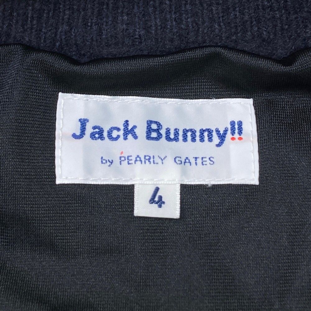 サイズ：4 JACK BUNNY ジャックバニー  裏地付ニットジップジャケット  ネイビー系 [240101410337] ゴルフウェア メンズ ストスト サイズ：4 JACK BUNNY ジャックバニー 裏地付ニットジップ
