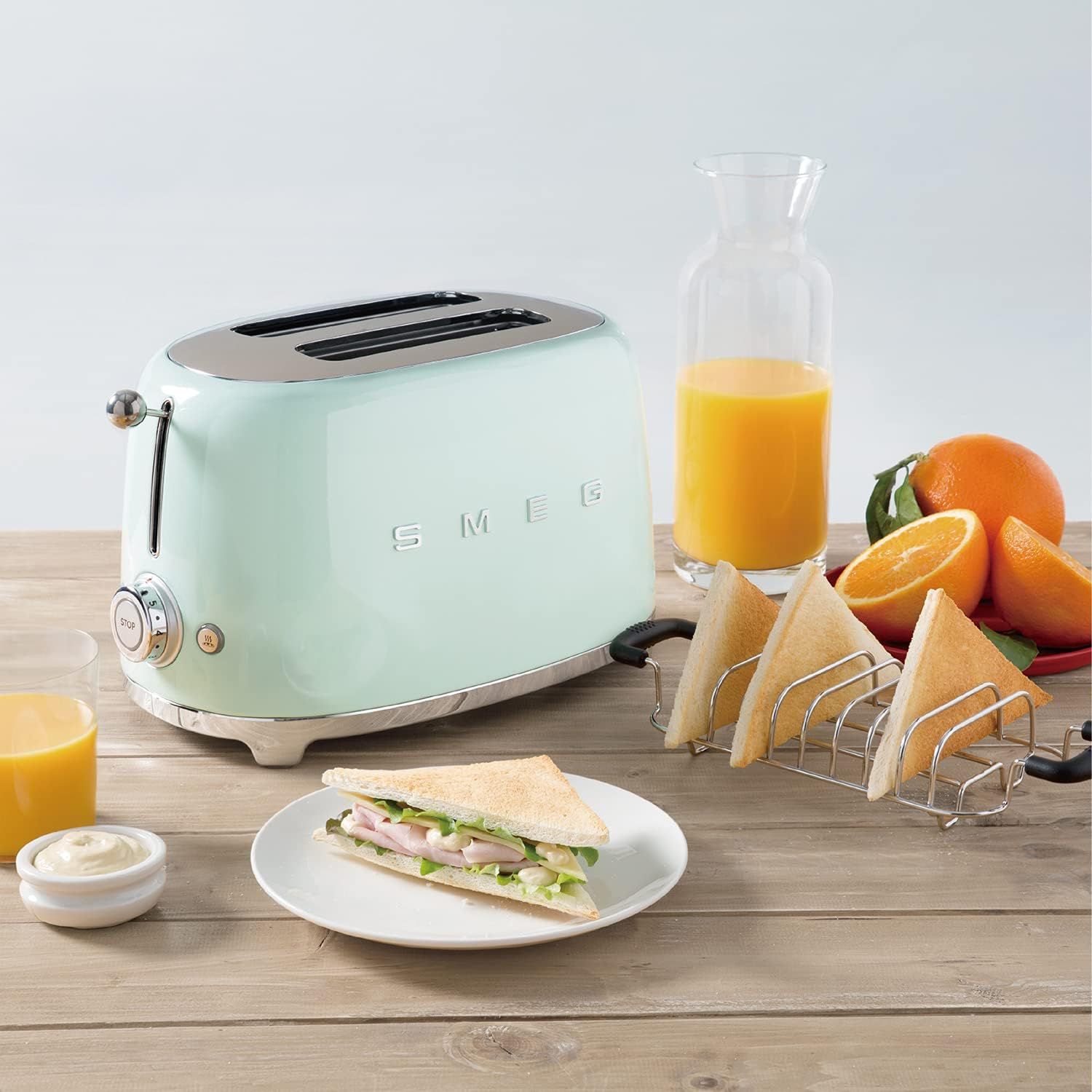 【日本正規品】SMEG スメッグ トースター（2枚焼） (パステルグリーン未使用 日本正規品】SMEG スメッグ トースター（2枚焼） (パステル