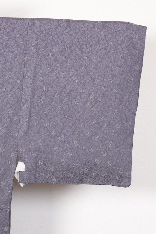 男無地 紫 地紋通し 作家もの B770