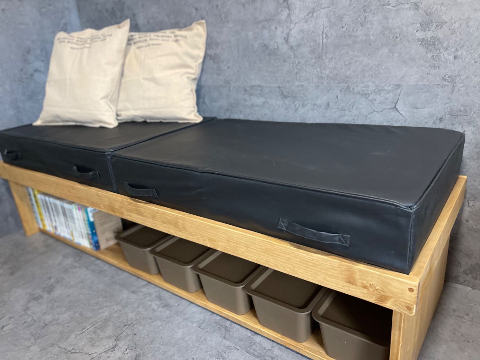 1台4役変身ソファ『ソファラック2P』ソファ×収納ラック×テーブル×プレイデスク 完成品】1台4役‼︎変身するソファ『ソファラック2P』ソファ×収納