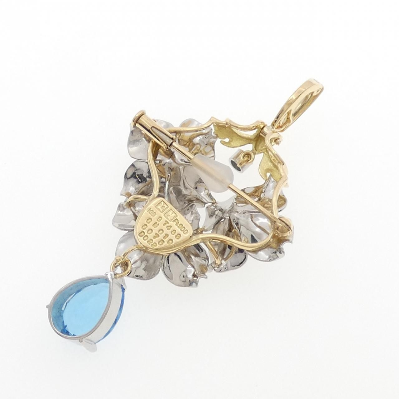 石川暢子 ブルートパーズ ブローチ 4.83CT