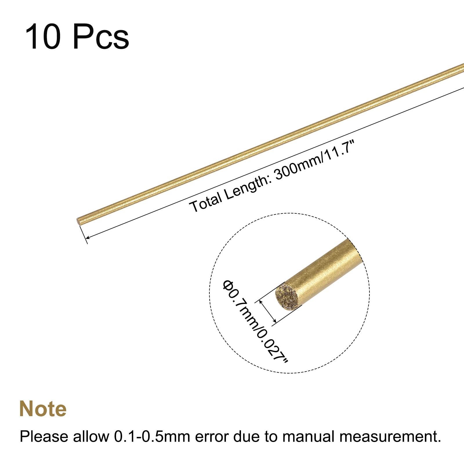 DMiotech 4個 mm x 300 mm 真鍮ソリッド丸棒 真鍮棒 旋盤棒材 DIY