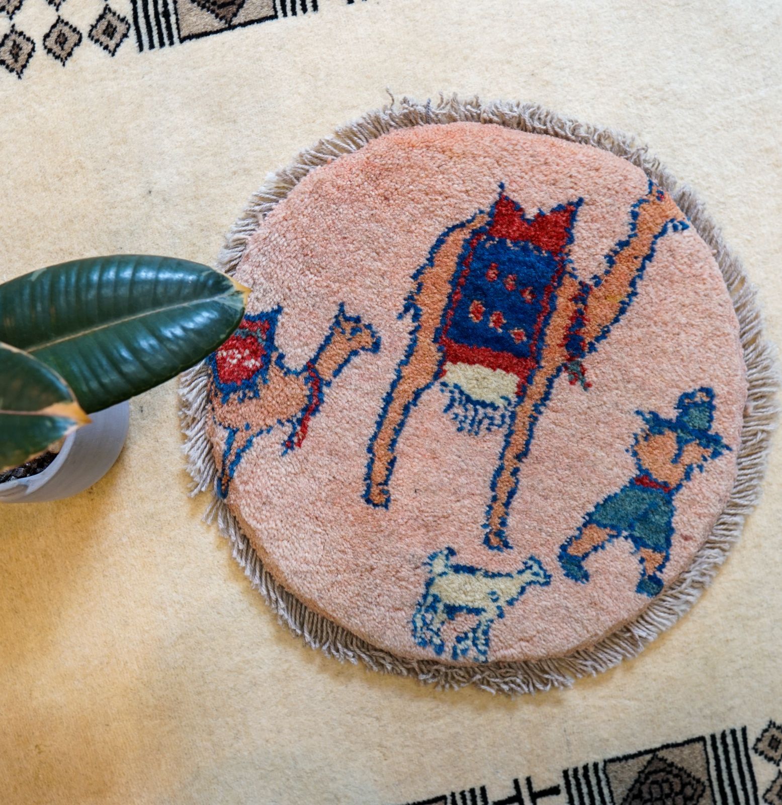 40×40cm ペルシャ絨毯 手織りギャッベ アマレ族ギャッベ ギャベ MARWIL-DEMENAGEMENTS_CH