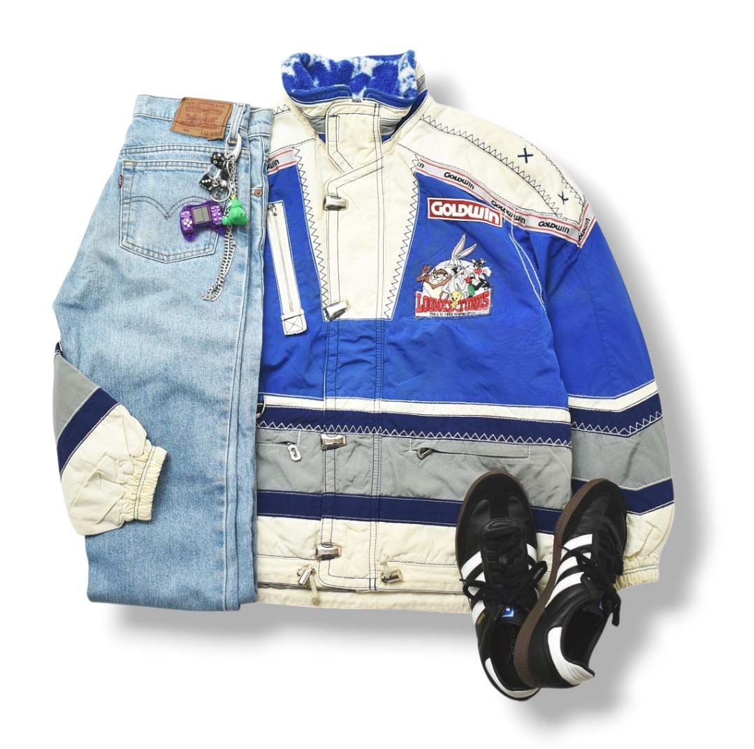 極上綺麗古着ダメージなしGOLDWINスキーウェアセットLOONEY TUNES 極上