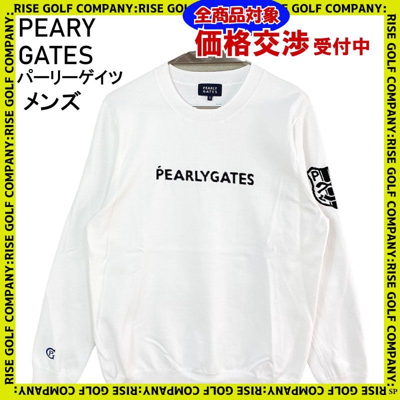 PEARLY GATES パーリーゲイツ 長袖 ニット セーター ホワイト 5 刺繍