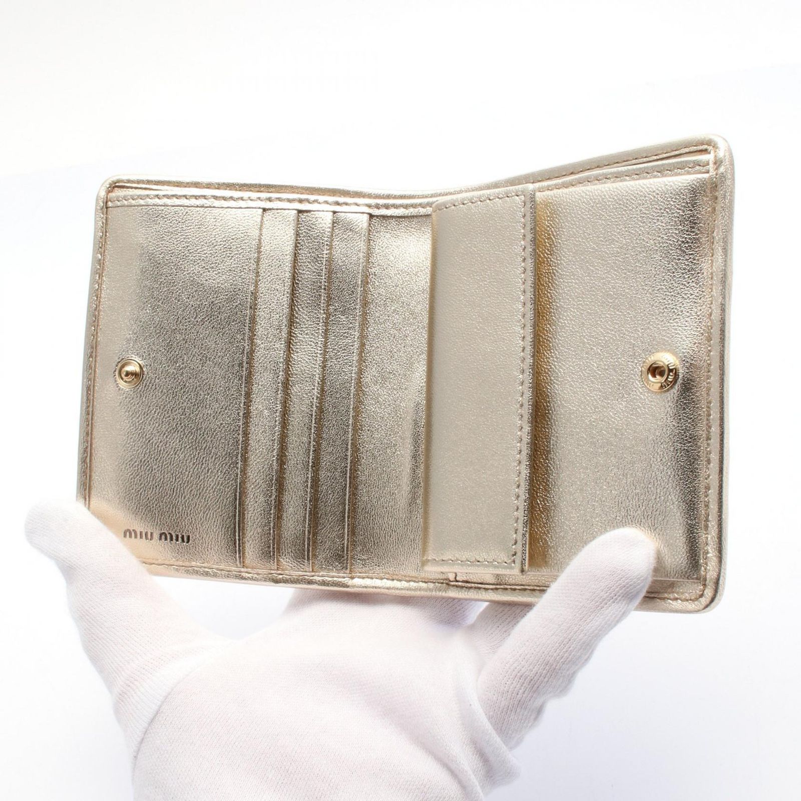 ミュウ ミュウ Miu Miu 二つ折り財布 MATELASSE マテラッセ  