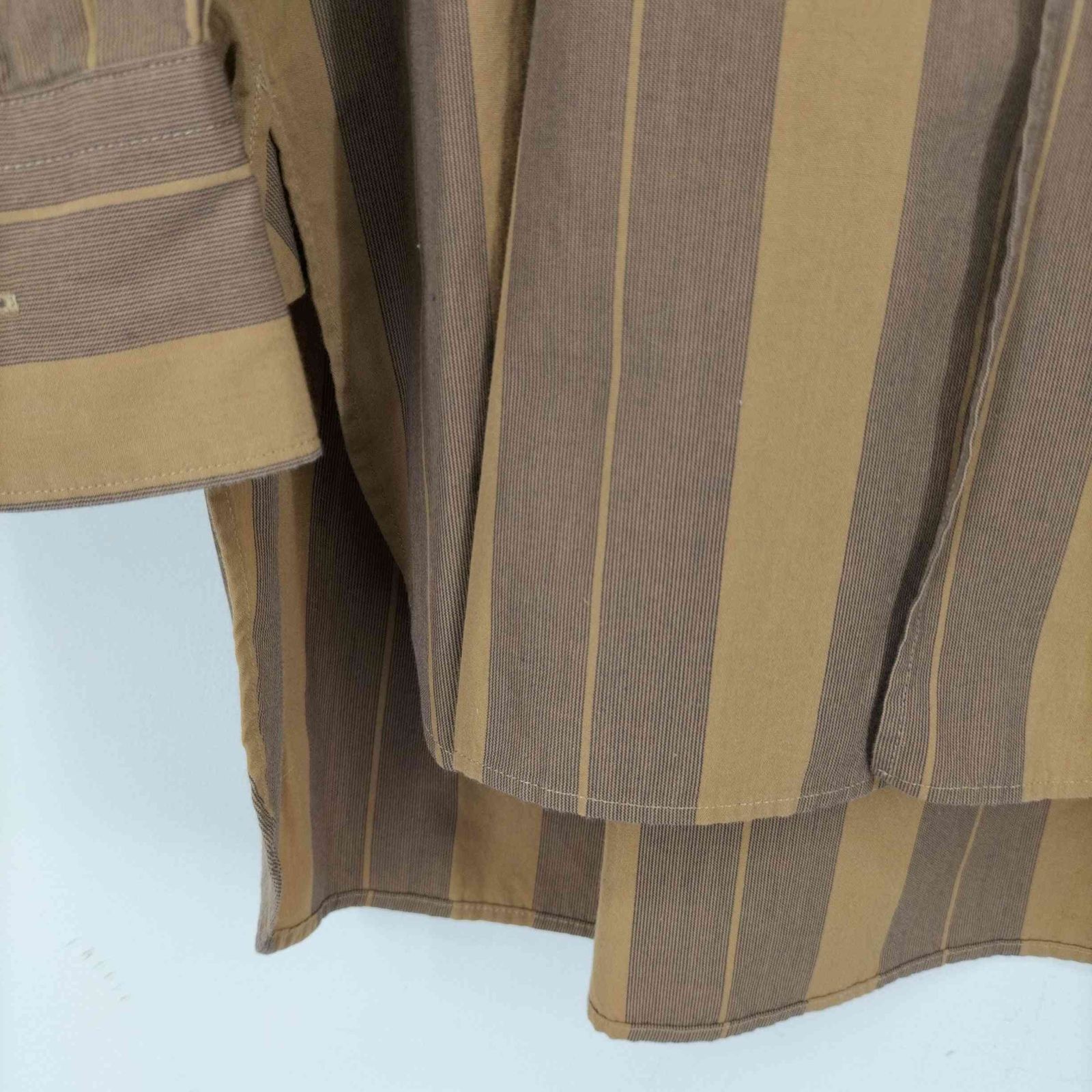 ULTERIOR OVERLAID BAND COLLAR バンドカラー アルテリア ULTERIOR OVERLAID BAND COLLAR BROWN SHIRT STRIPE