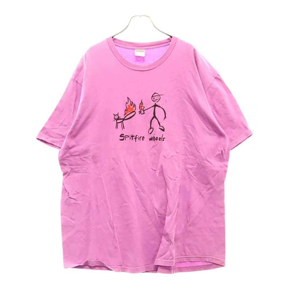 SUPREME (シュプリーム) 18SS ×Spitfire Cat Tee スピットファイア キャット イラストプリントTシャツ 半袖カットソー パープル