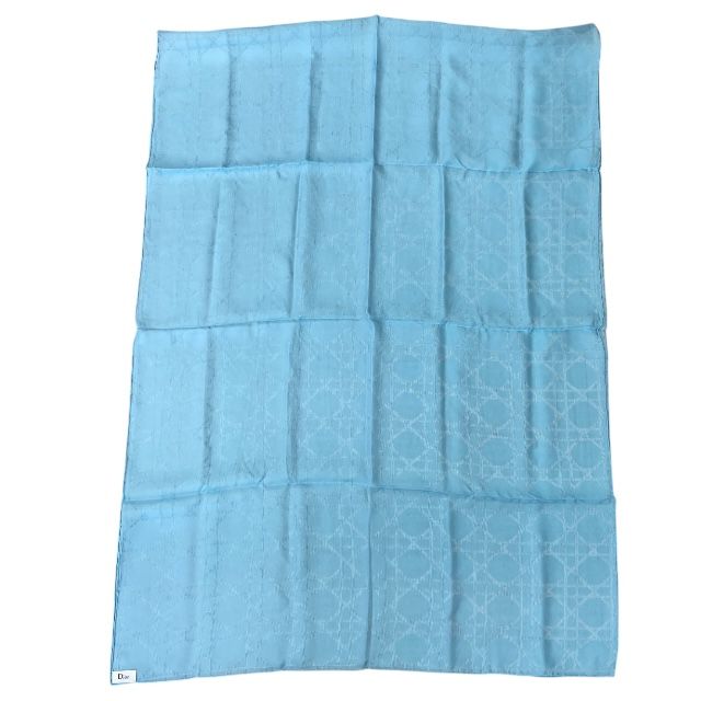 54NUA304I631 クリスチャンディオール カナージュ ジャガード ストール シルク 大判 ライトブルー ショール Christian Dior