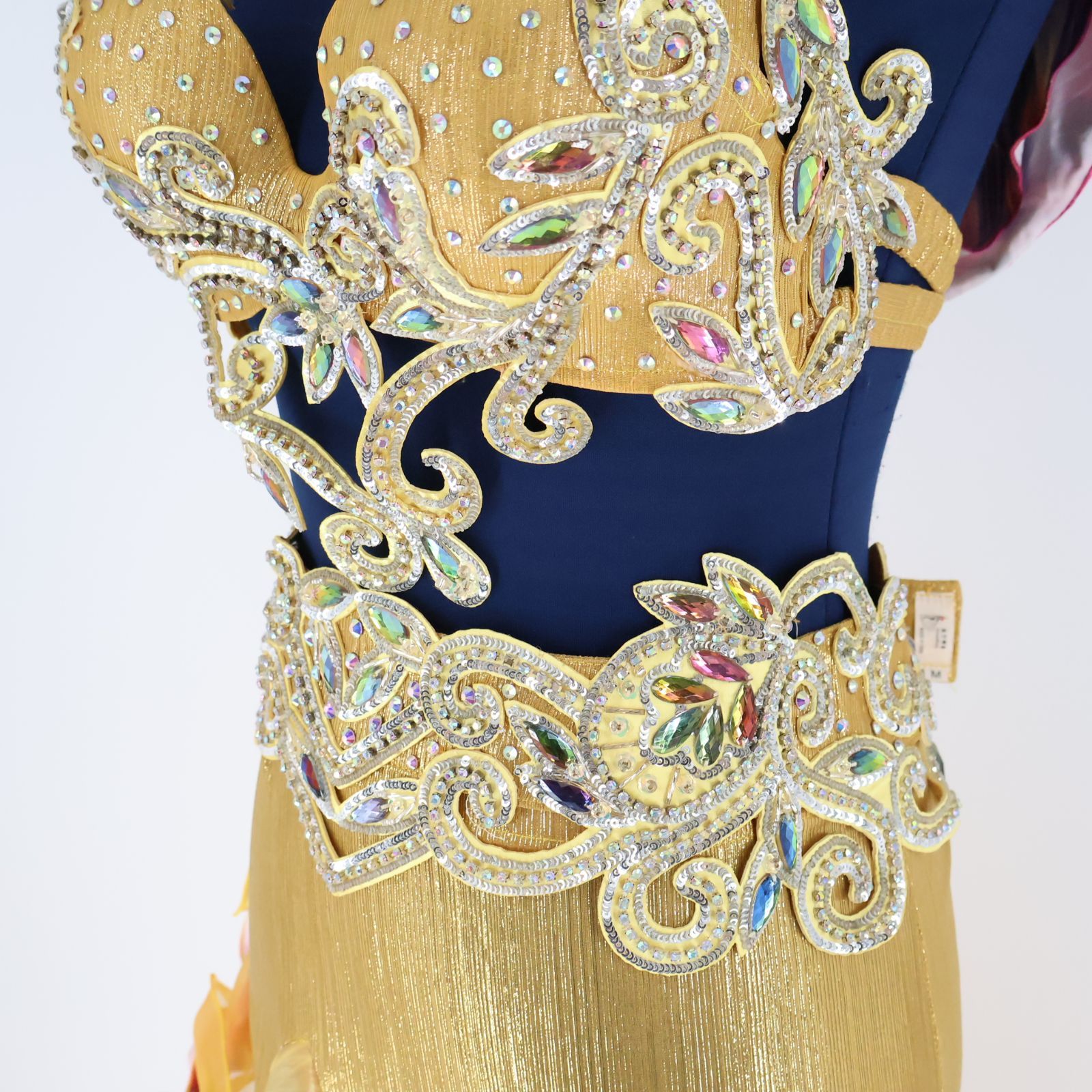 ベリーダンス用 オリエンタル衣装】ゴールド ラインストーン