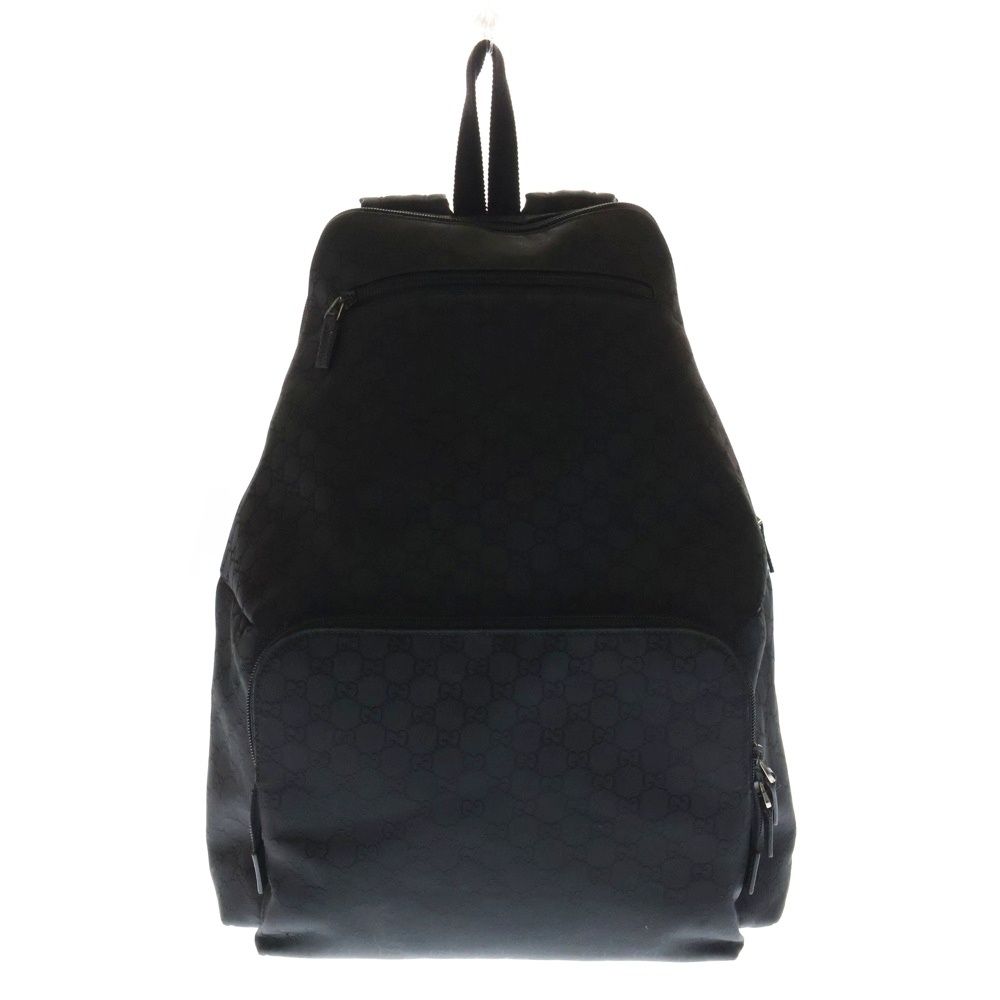 GUCCI ブラック レザー リュック 正規品 GUCCI グッチ レザー リュックサック バッグ ブラック 黒