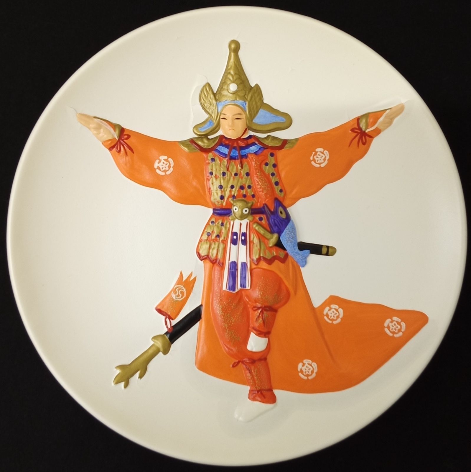 飾り皿　　アート 飾り皿 風神雷神