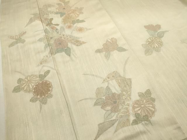 平和屋着物●中国三大刺繍　スワトウ刺繍　訪問着　絞り　御所車雪輪花文　黒地　金糸　正絹　逸品　未使用　CAAY8346gh 平和屋着物○中国三大刺繍 スワトウ刺繍 訪問着 絞り 御所車雪輪花文