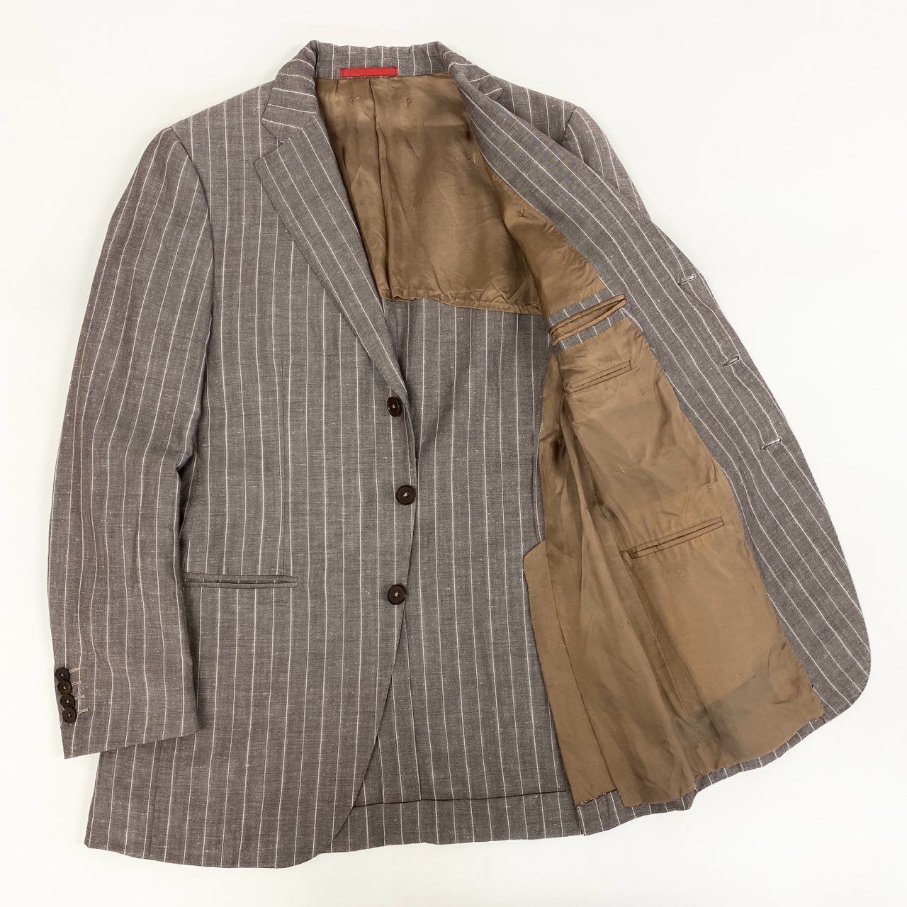 カ*メ様 ISAIA イザイア　ブラウン テーラードジャケット　46 イタリア製 ISAIA イザイア ブラウン テーラードジャケット 46 イタリア製