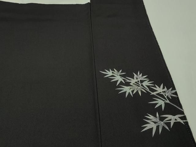 平和屋本店■極上　十日町友禅作家　林静穂　訪問着　竹林　青褐色地　逸品　DZAB1029kh5 平和屋本店□極上 十日町友禅作家 林静穂 訪問着 竹林 青褐色地 逸品